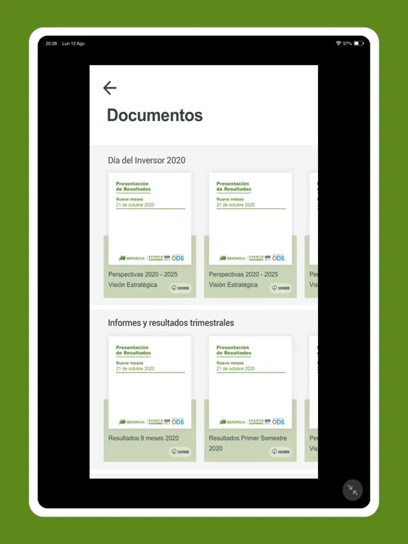 Скриншоты IBERDROLA Investors Relations iPad 