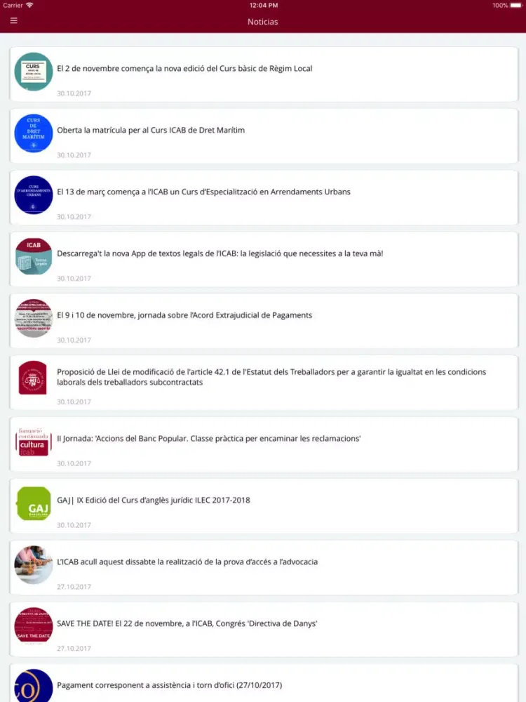 ภาพหน้าจอของ ICAB iPad 