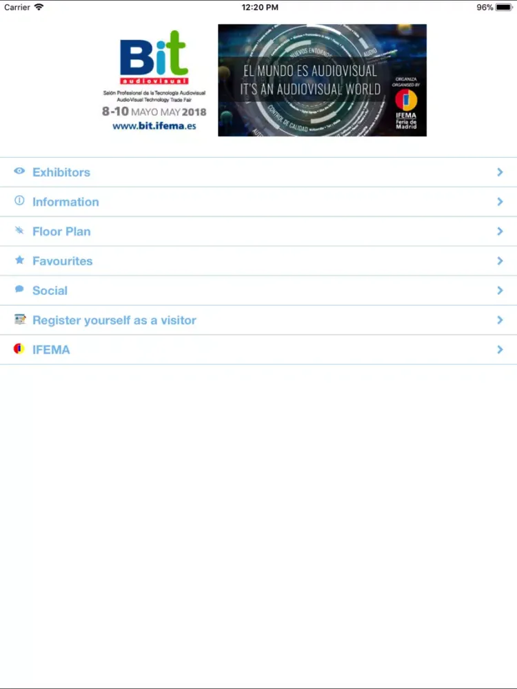 Zrzuty ekranu BIT AUDIOVISUAL 2018 iPad 