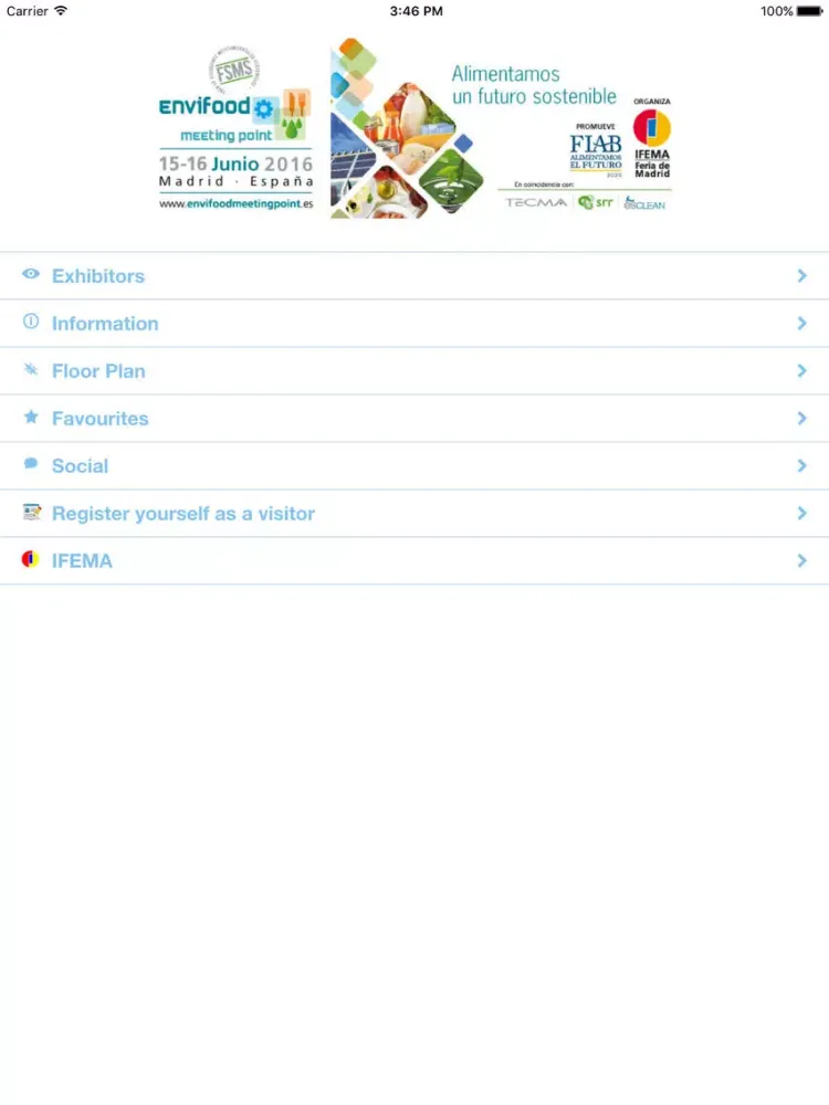 ENVIFOOD Meeting Point 2016 iPad 應用截圖