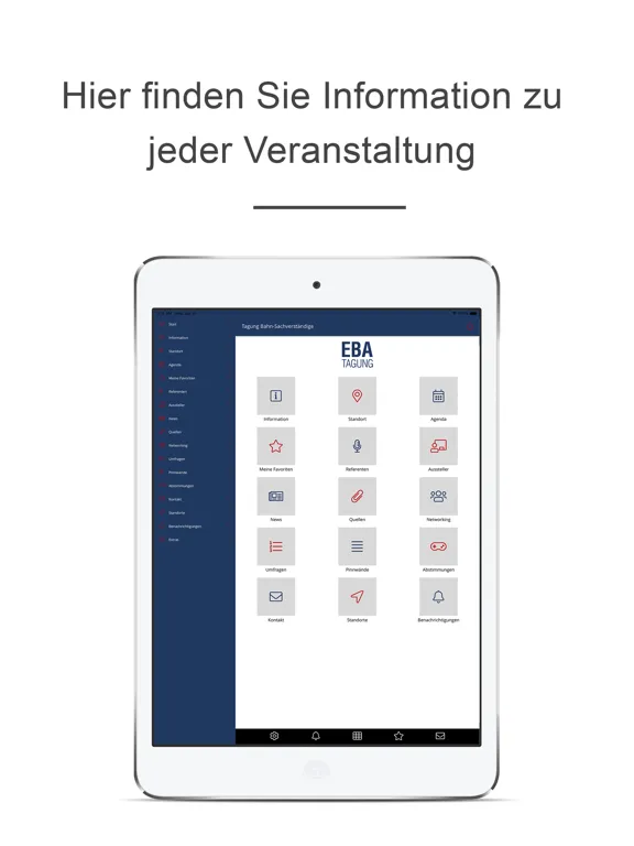Tangkapan layar Eurailpress Events iPad 