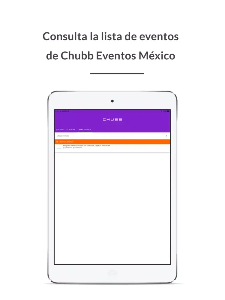 Chubb Eventos México iPad  स्क्रीनशॉट