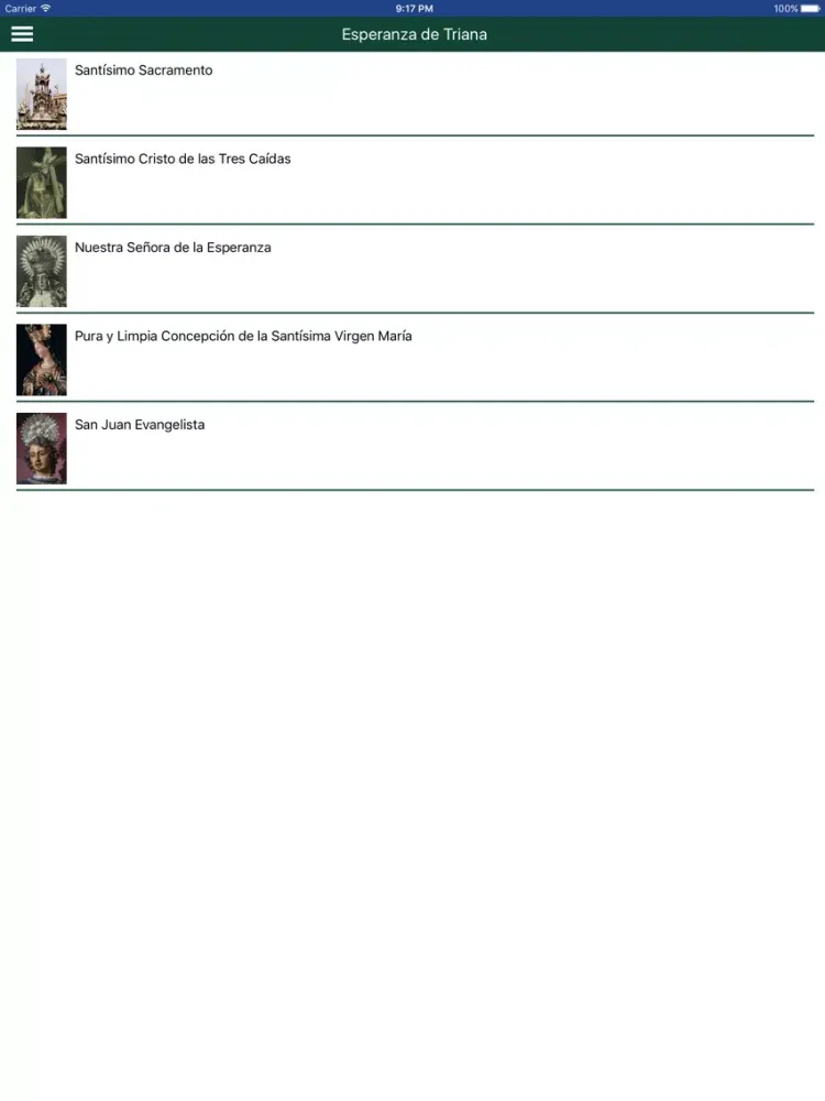 Hermandad Esperanza de Triana iPad 應用截圖