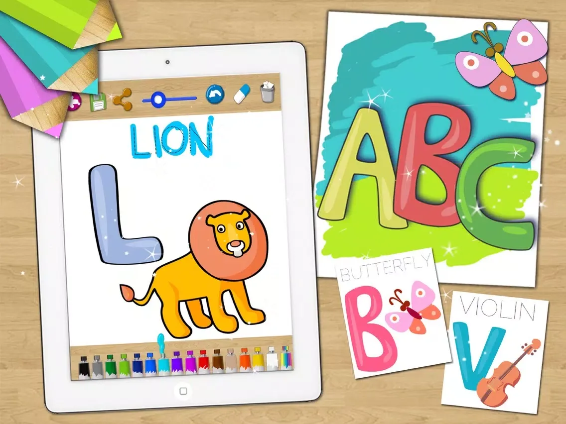 Captures d'écran de ABC paint the alphabet Learning game to paint the English alphabet abc - Premium iPad 
