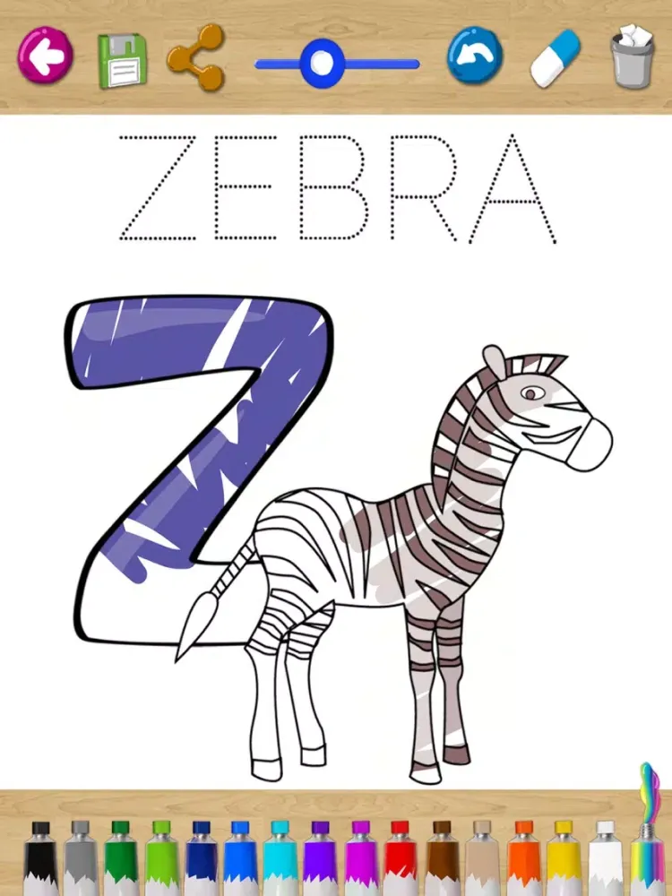 Captures d'écran de ABC paint the alphabet Learning game to paint the English alphabet abc - Premium iPad 