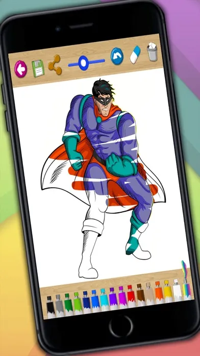 Ảnh chụp màn hình của Drawing pages for painting superheroes – educative coloring book for children