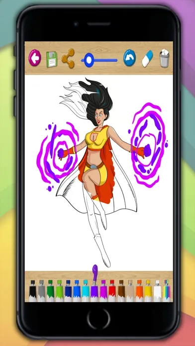 Ảnh chụp màn hình của Drawing pages for painting superheroes – educative coloring book for children