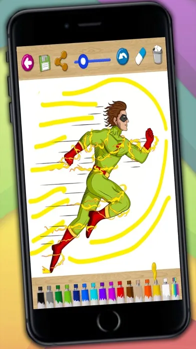 Ảnh chụp màn hình của Drawing pages for painting superheroes – educative coloring book for children