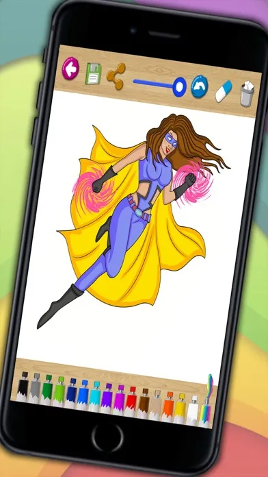 Ảnh chụp màn hình của Drawing pages for painting superheroes – educative coloring book for children