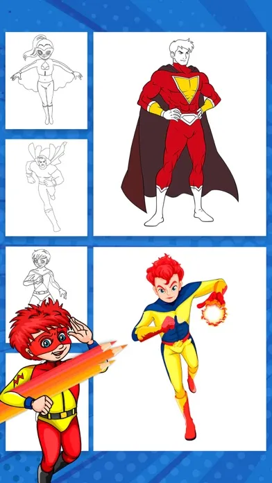 Super heroes - Coloring pages应用截图