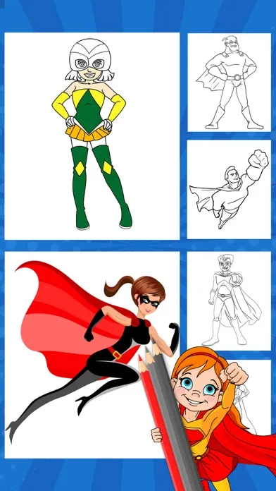 Super heroes - Coloring pages应用截图