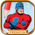 Super heroes coloring pages paint heroes drawings - Premium