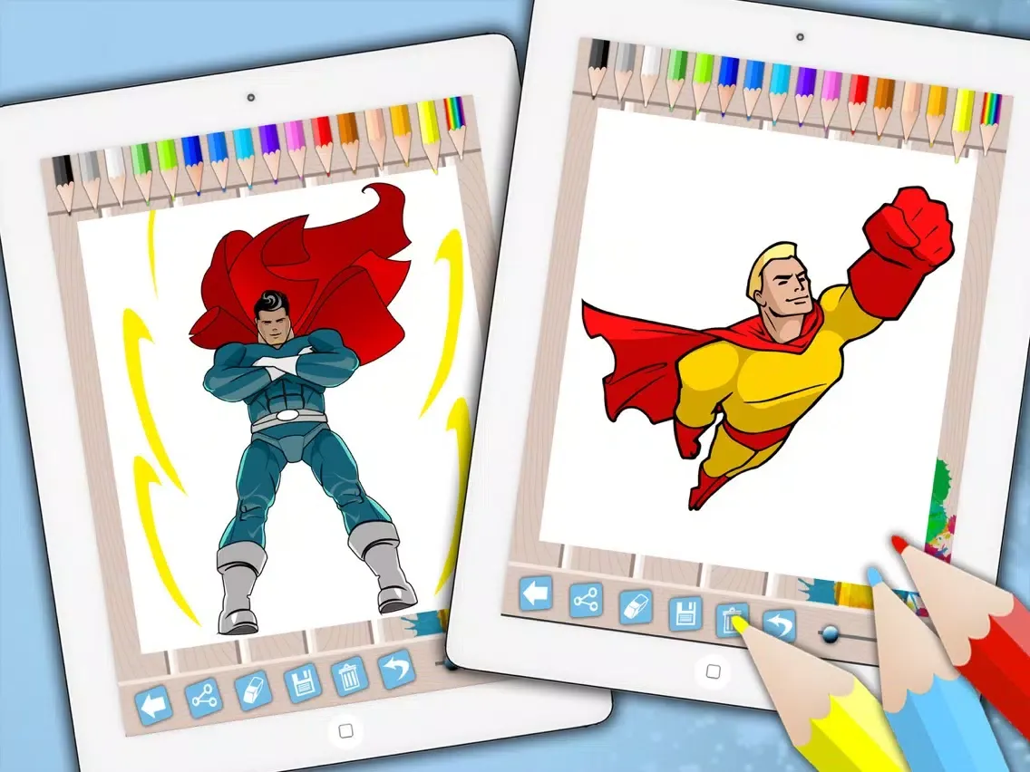 Capturas de tela do Super heroes coloring pages paint heroes drawings - Premium iPad 