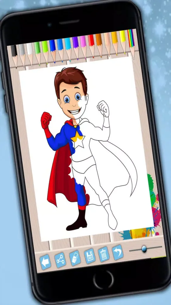 Capturas de tela do Super heroes coloring pages paint heroes drawings - Premium