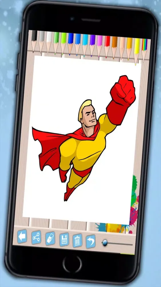 Capturas de tela do Super heroes coloring pages paint heroes drawings - Premium