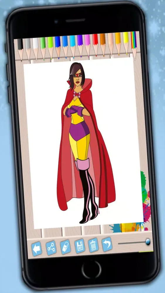 Capturas de tela do Super heroes coloring pages paint heroes drawings - Premium