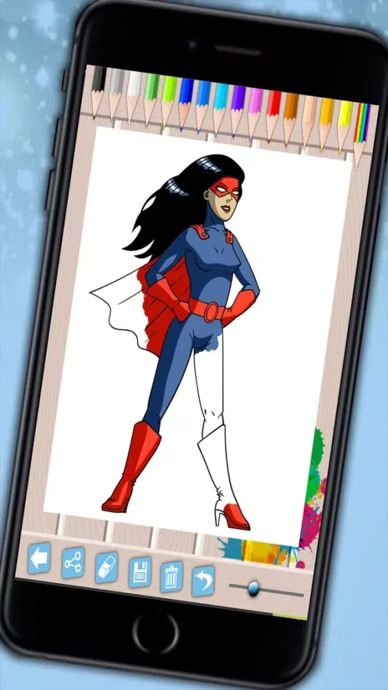 Capturas de tela do Super heroes coloring pages paint heroes drawings - Premium