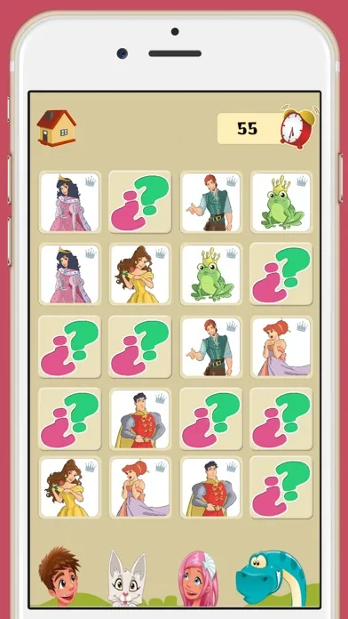 Memory game princesses: learning game of brian training for girls and boys স্ক্রিনশট