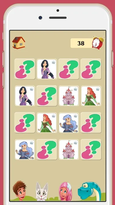 Memory game princesses: learning game of brian training for girls and boys স্ক্রিনশট