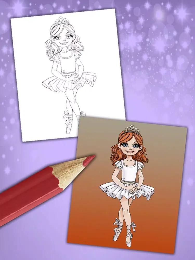 Capturas de pantalla de Magical ballerina coloring book pages game Pro iPad 