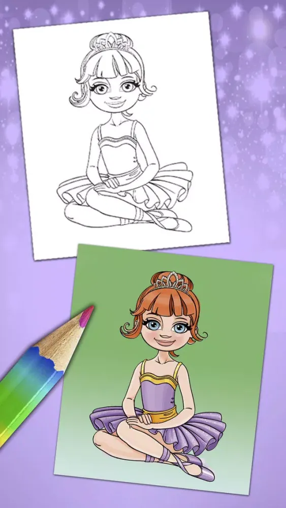 Capturas de pantalla de Magical ballerina coloring book pages game Pro