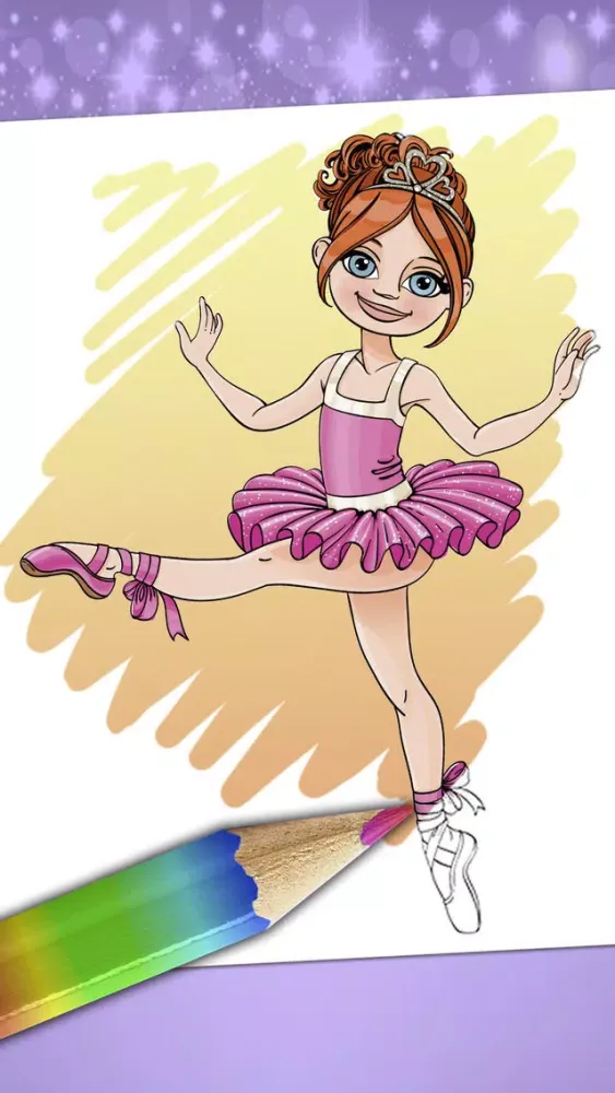 Capturas de pantalla de Magical ballerina coloring book pages game Pro