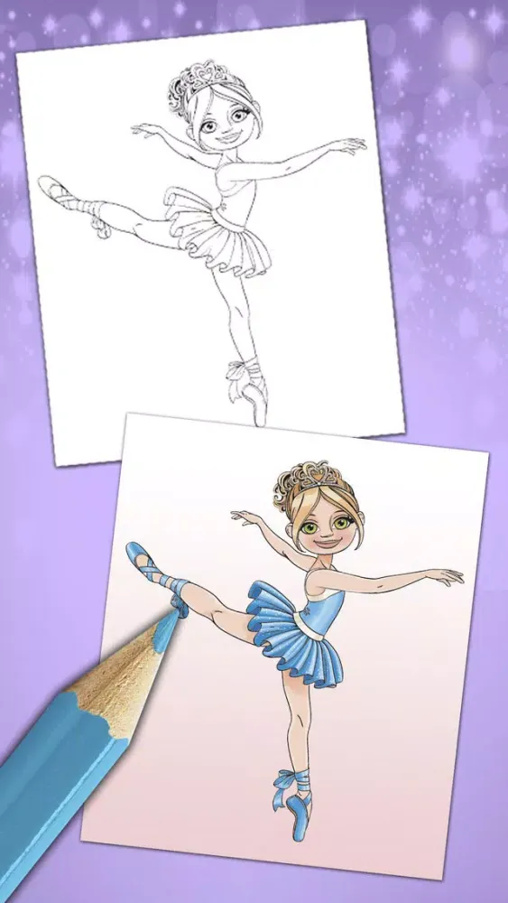 Capturas de pantalla de Magical ballerina coloring book pages game Pro