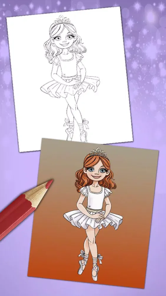 Capturas de pantalla de Magical ballerina coloring book pages game Pro