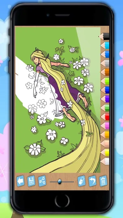 Paint Rapunzel coloring princesses fingerprinting 스크린샷
