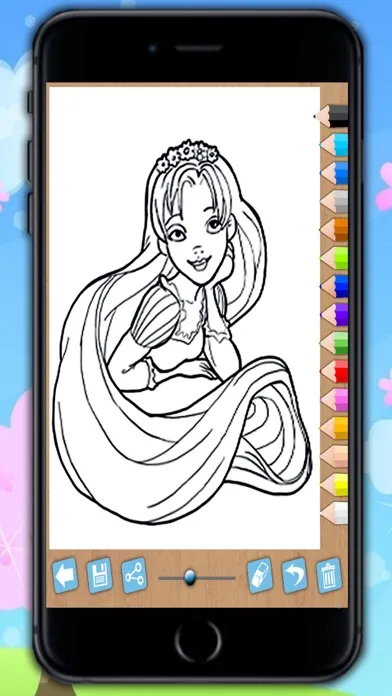 Paint Rapunzel coloring princesses fingerprinting 스크린샷