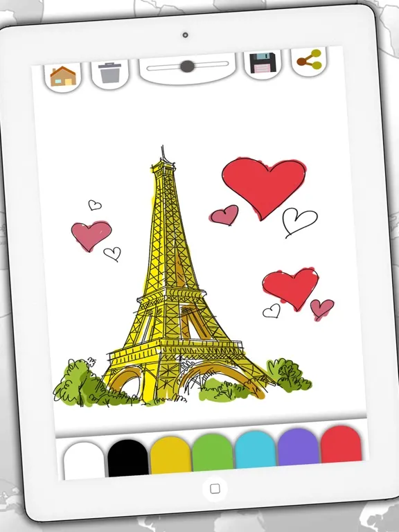 Скриншоты World drawings in coloring book for Adults iPad 