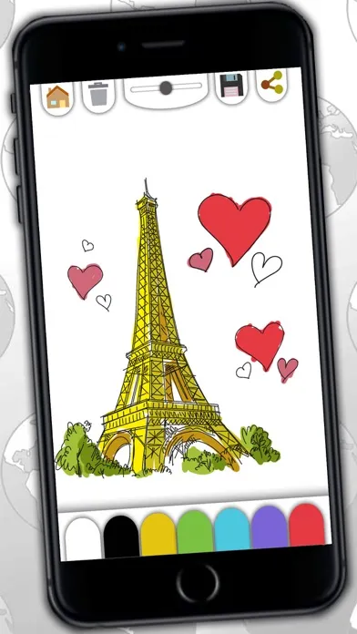 Скриншоты World drawings in coloring book for Adults