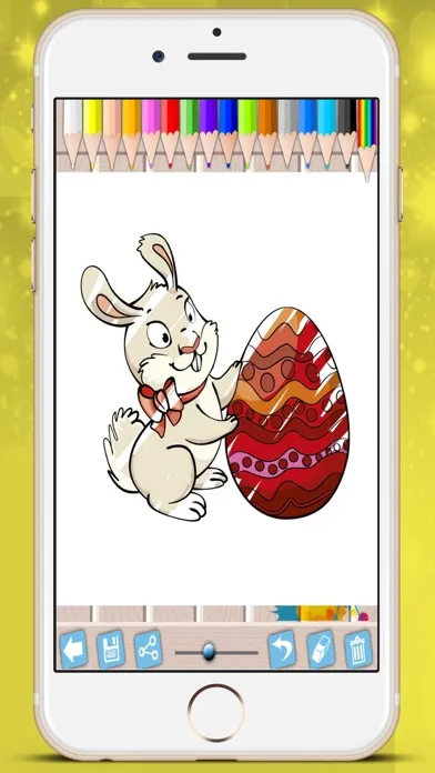 Ảnh chụp màn hình của Easter chocolates picture book - paint Raster eggs bunnies coloring game kids
