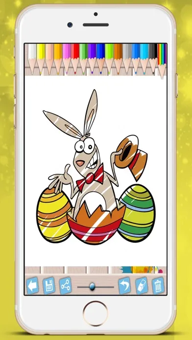Ảnh chụp màn hình của Easter chocolates picture book - paint Raster eggs bunnies coloring game kids
