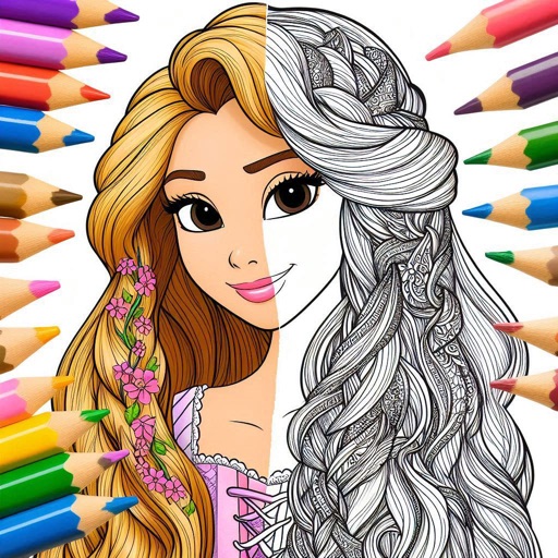 Rapunzel coloring game & paint