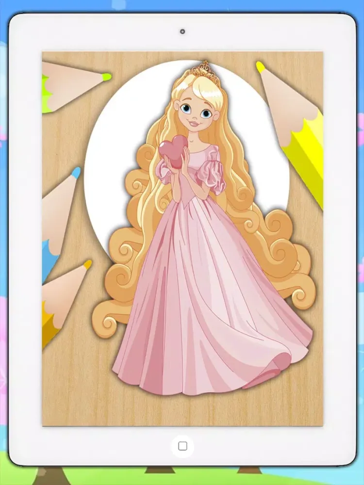 Zrzuty ekranu Paint and color Rapunzel - game for girls PREMIUM iPad 