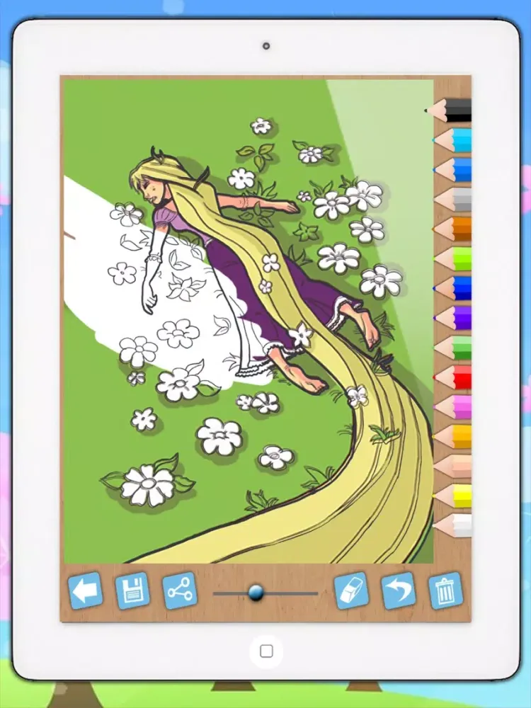Zrzuty ekranu Paint and color Rapunzel - game for girls PREMIUM iPad 