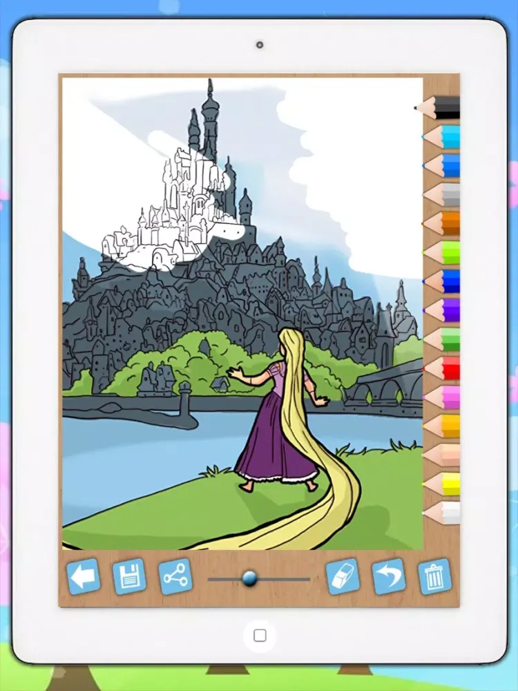 Zrzuty ekranu Paint and color Rapunzel - game for girls PREMIUM iPad 