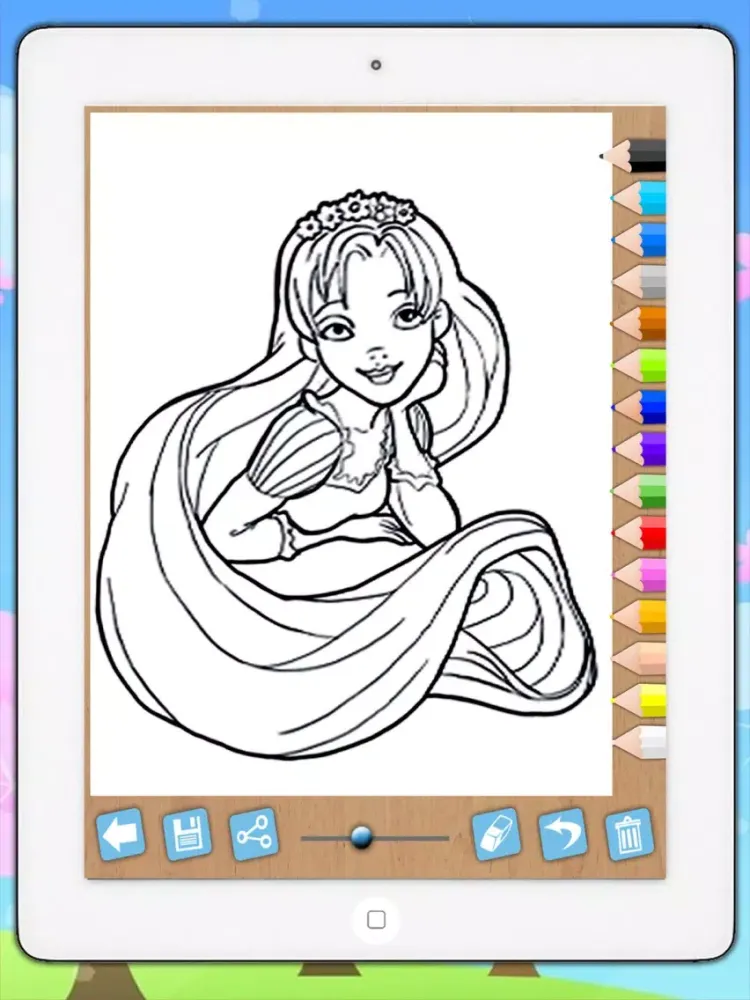 Zrzuty ekranu Paint and color Rapunzel - game for girls PREMIUM iPad 