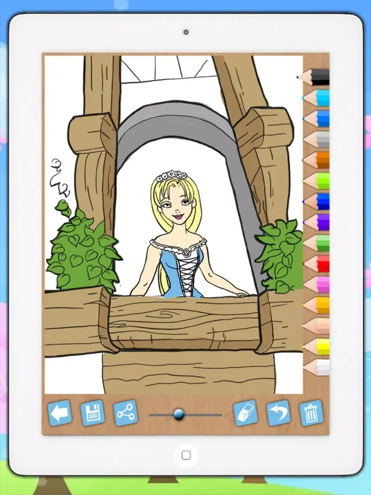 Zrzuty ekranu Paint and color Rapunzel - game for girls PREMIUM iPad 