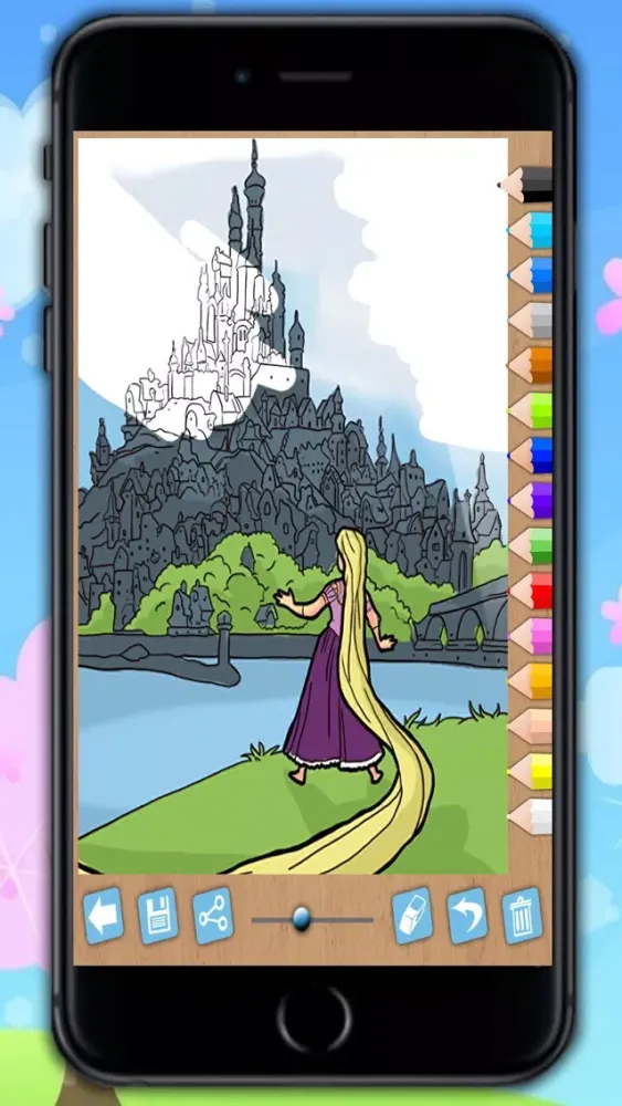 Zrzuty ekranu Paint and color Rapunzel - game for girls PREMIUM