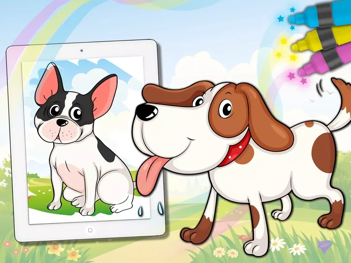 Drawings of dogs puppies Educational games children - Premium iPad  Screenshots