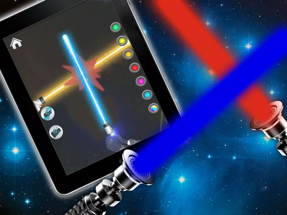 Lightsaber of galaxies - Simulator of laser swords iPad  Screenshots