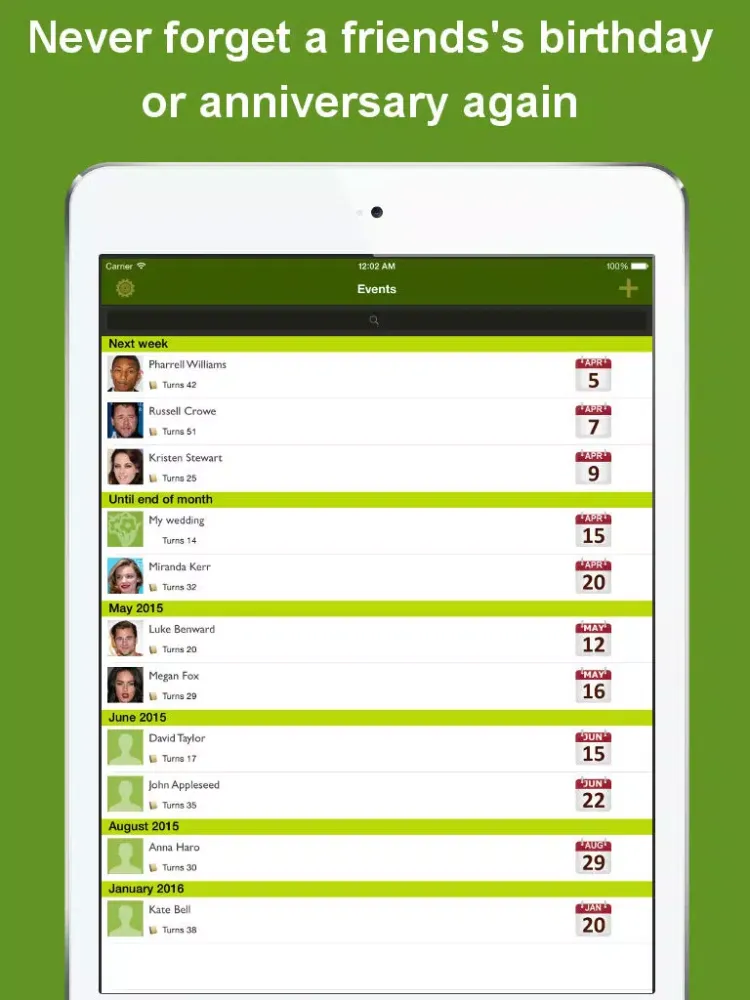 Mr. Birthday - Free birthday and anniversary reminder iPad  স্ক্রিনশট