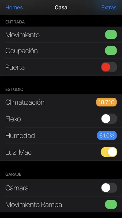 Tangkapan skrin HAA Home Manager for HomeKit
