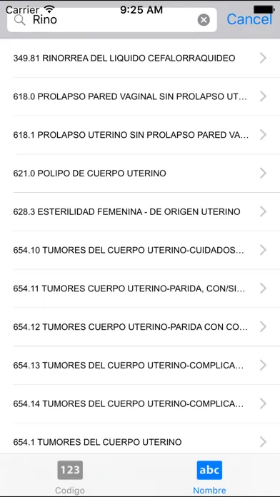 CIE9 Codificacion 스크린샷