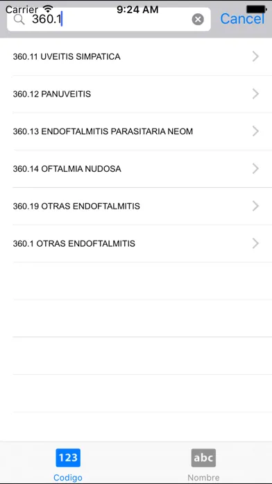 CIE9 Codificacion 스크린샷