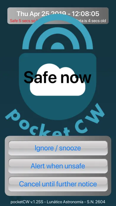 Zrzuty ekranu Pocket CloudWatcher