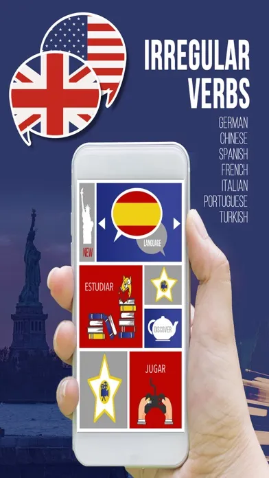 Capturas de tela do Learn Irregular Verbs English