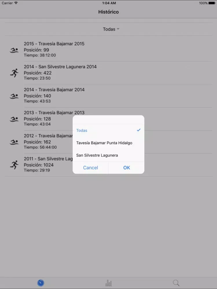 صور Resultados carreras Tenerife iPad 